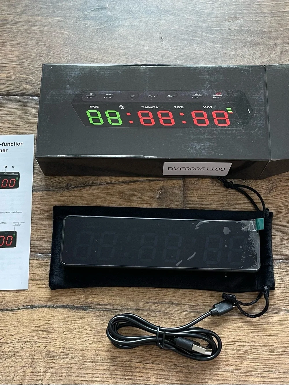 Digital Interval Timer - Black LED Display (Green/Red)